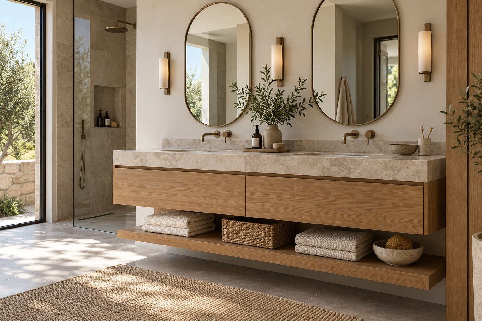 Bathroom vanity cupboard with storage