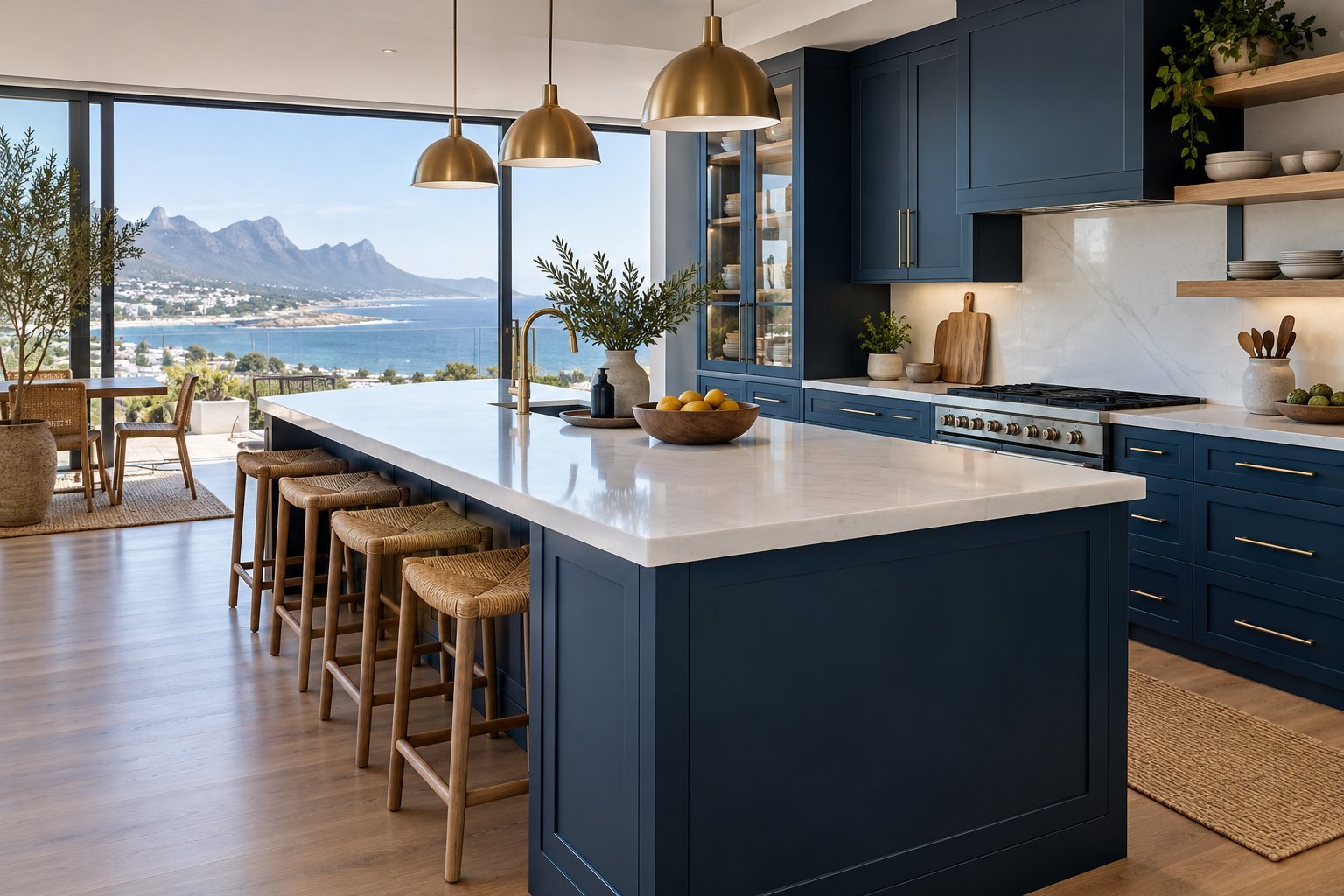 Modern kitchen with fitted cupboards